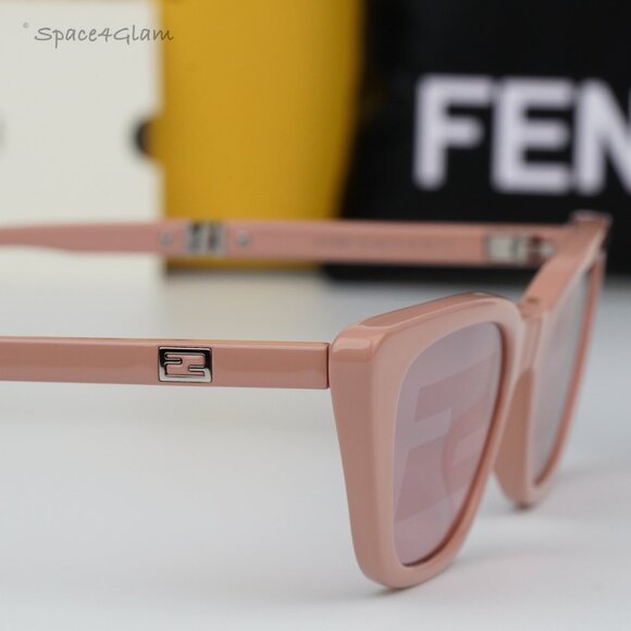 NEW Fendi FE40089I 72U FOLDING Pink Mirror Pattern Women Cat Eye Sunglasses main image 7